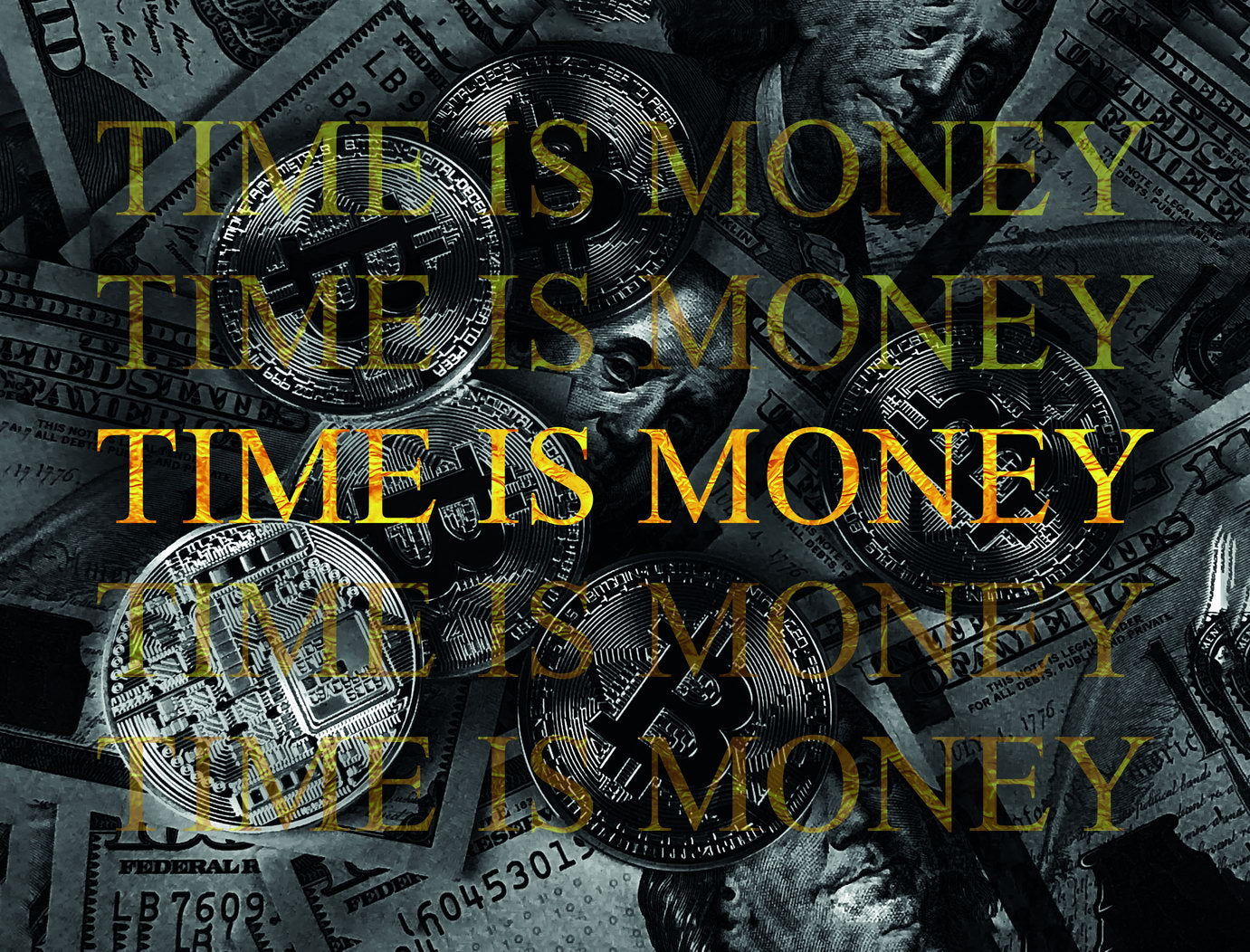 Time Is Money Pop Art Poster Graffiti Street Art Wealth Motivational Quote Modern Print - xonomax