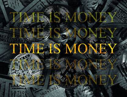 Time Is Money Pop Art Poster Graffiti Street Art Wealth Motivational Quote Modern Print - xonomax