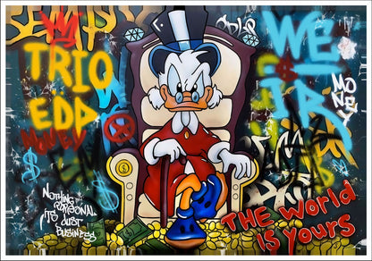 Scrooge McDuck Trio Pop Art Poster Graffiti Street Art Rich Cartoon Character Money Modern Print