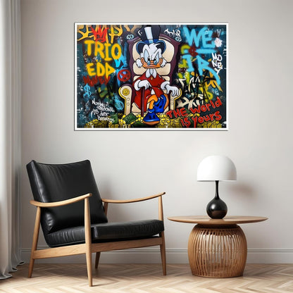 Scrooge McDuck Trio Pop Art Poster Graffiti Street Art Rich Cartoon Character Money Modern Print