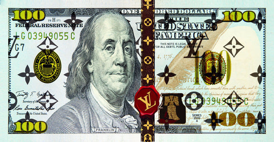 Split Dollar Bill Pop Art Poster Graffiti Street Art Benjamin Franklin Money Modern Design Print - xonomax