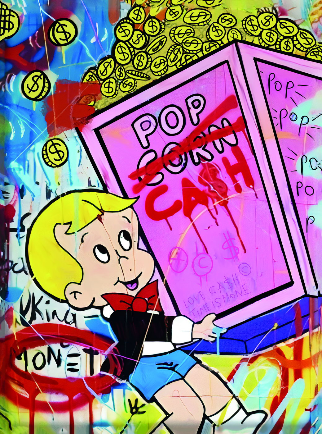 Richie Rich Pop Art Poster Graffiti Street Art Money Safe Cash Cartoon Wealth Modern Print - xonomax