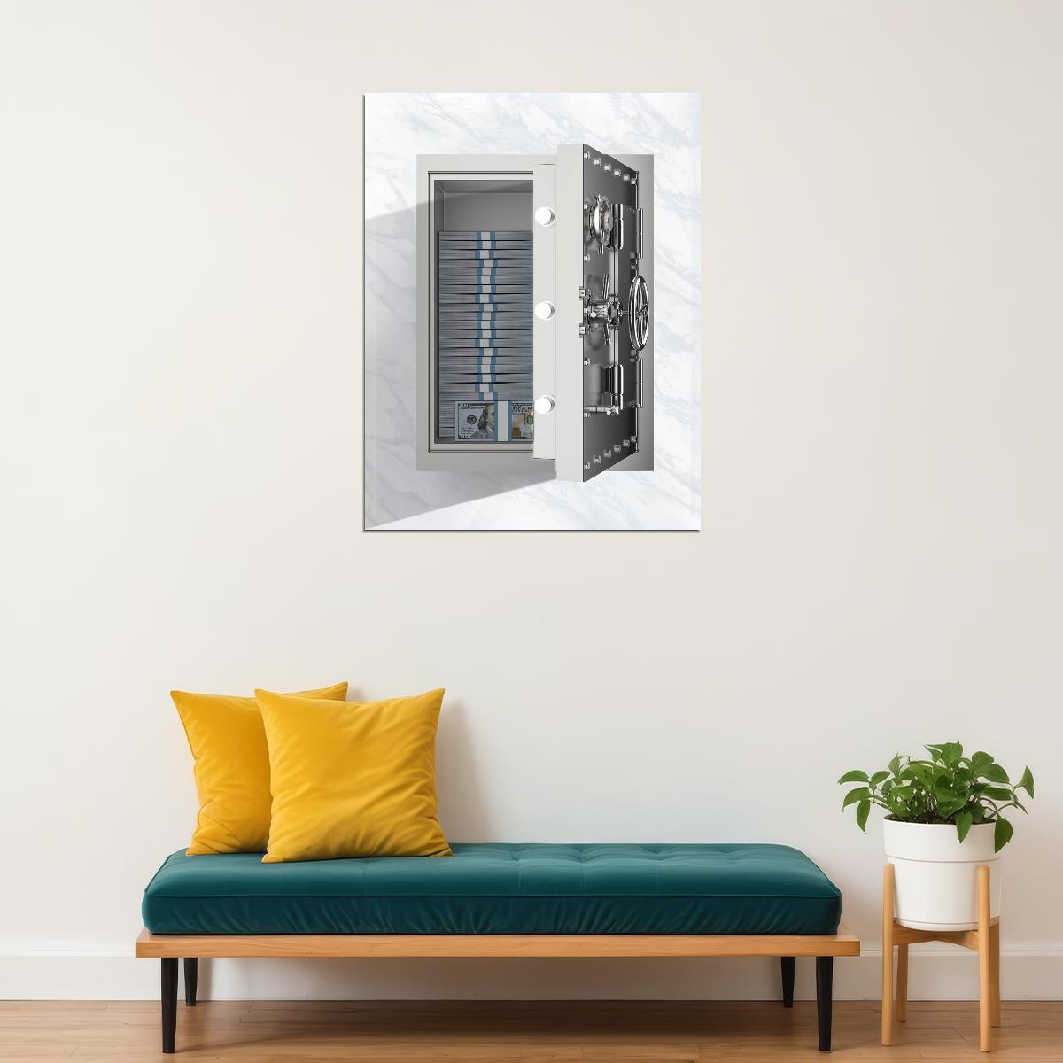 Safe Door Pop Art Poster Graffiti Street Art Vault Modern Luxury Money Security Print