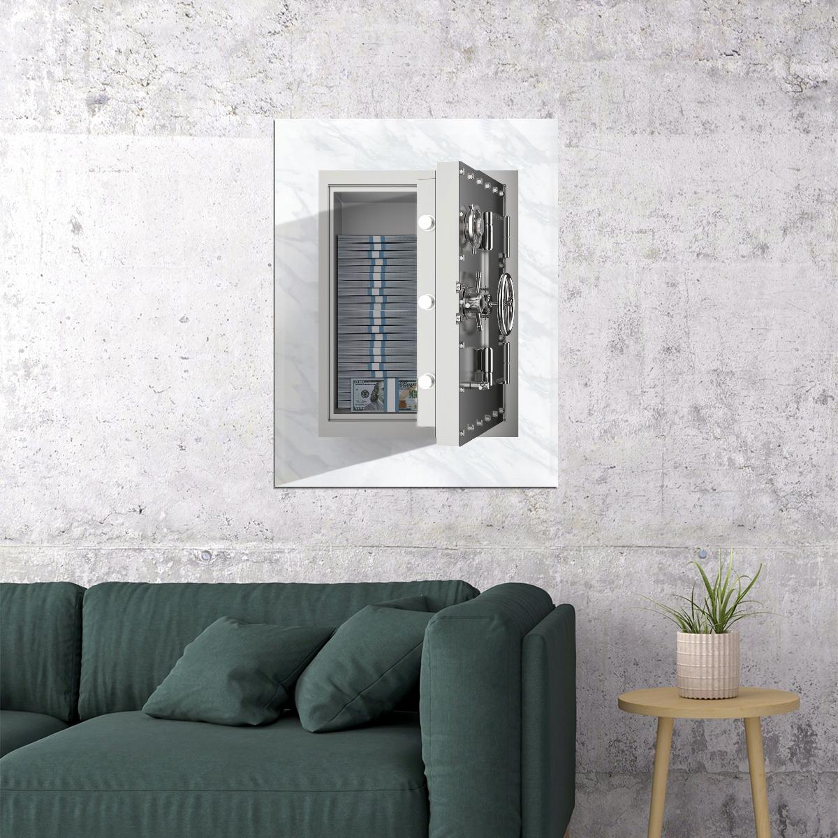 Safe Door Pop Art Poster Graffiti Street Art Vault Modern Luxury Money Security Print