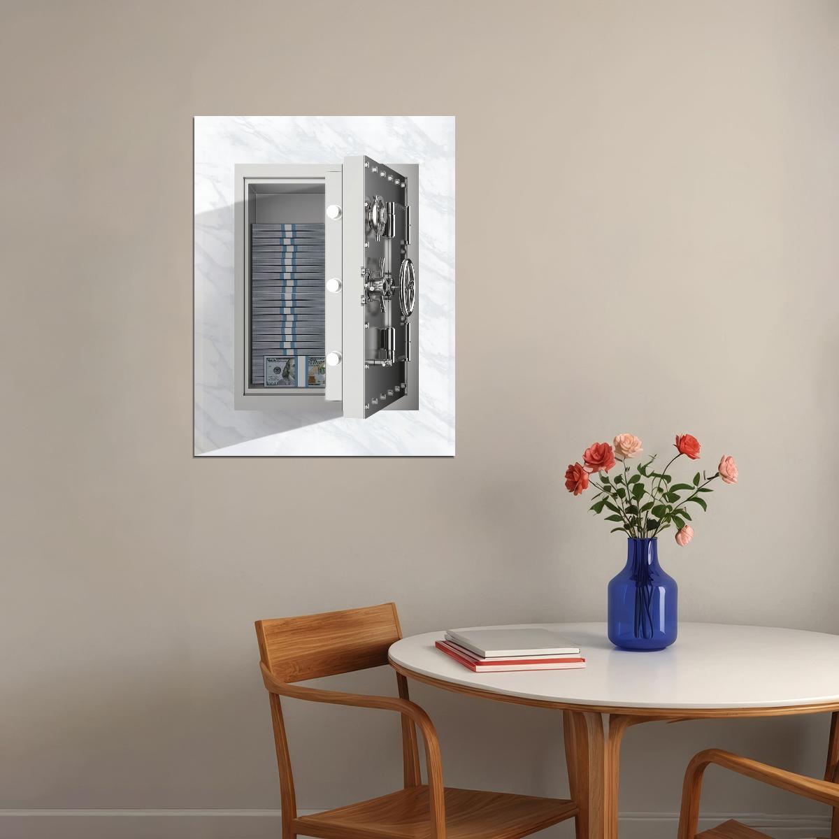 Safe Door Pop Art Poster Graffiti Street Art Vault Modern Luxury Money Security Print