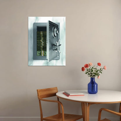 Open Safe Pop Art Poster Graffiti Street Art Money Stack Cash Modern Wealth Print - xonomax