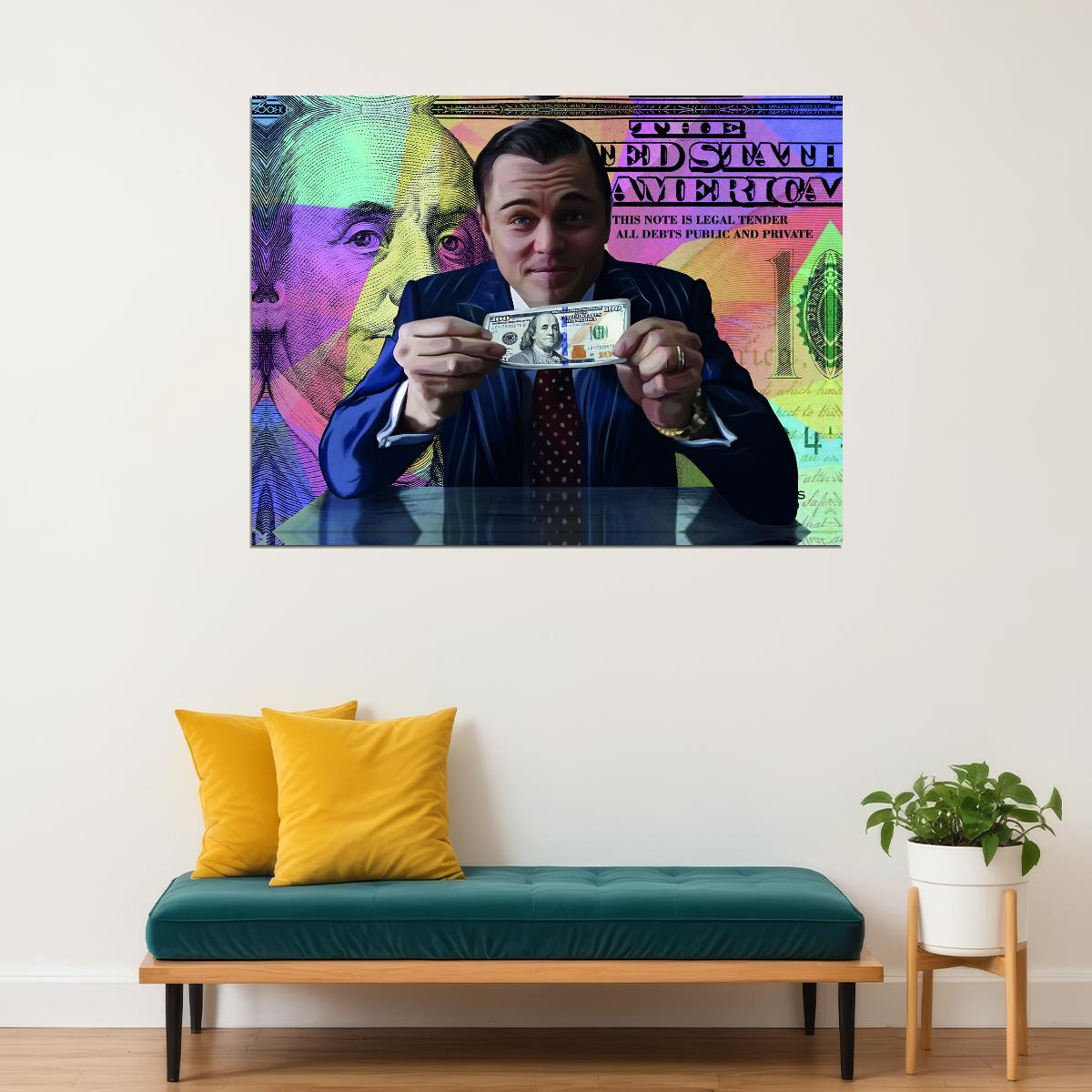 Money Motivational Pop Art Poster Business Success Dollar Wealth Modern Financial Print - xonomax