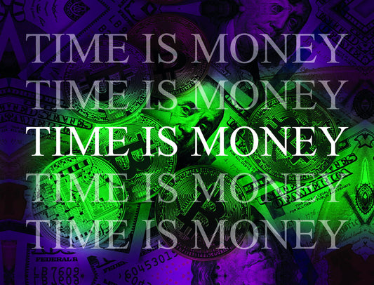 Time Is Money Pop Art Poster Graffiti Street Art Wealth Motivation Modern Financial Quote Print - xonomax
