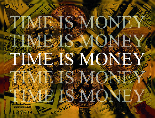 Time Is Money Dollar Bills Pop Art Poster Graffiti Street Art Wealth Motivation Modern Print - xonomax