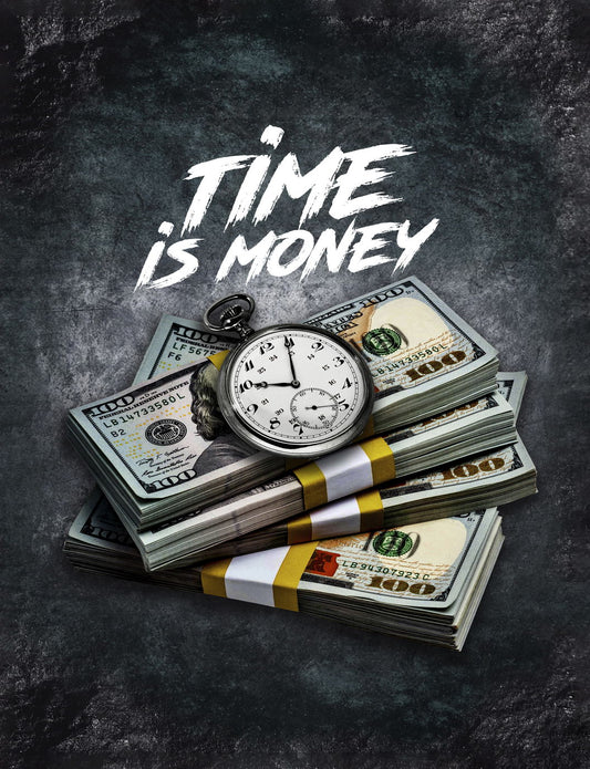 Time Is Money Cash Pop Art Poster Graffiti Street Art Wealth Clock Modern Motivational Print - xonomax