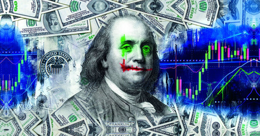 Benjamin Franklin Joker Pop Art Poster Graffiti Street Art Dollar Bills Financial Chaos Modern Print - xonomax