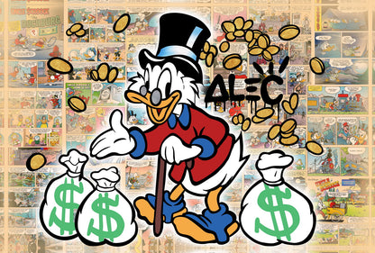 Scrooge McDuck Money Pop Art Poster Graffiti Street Art Wealth Cartoon Rich Life Modern Print