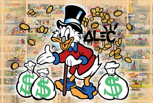 Scrooge McDuck Money Pop Art Poster Graffiti Street Art Wealth Cartoon Rich Life Modern Print