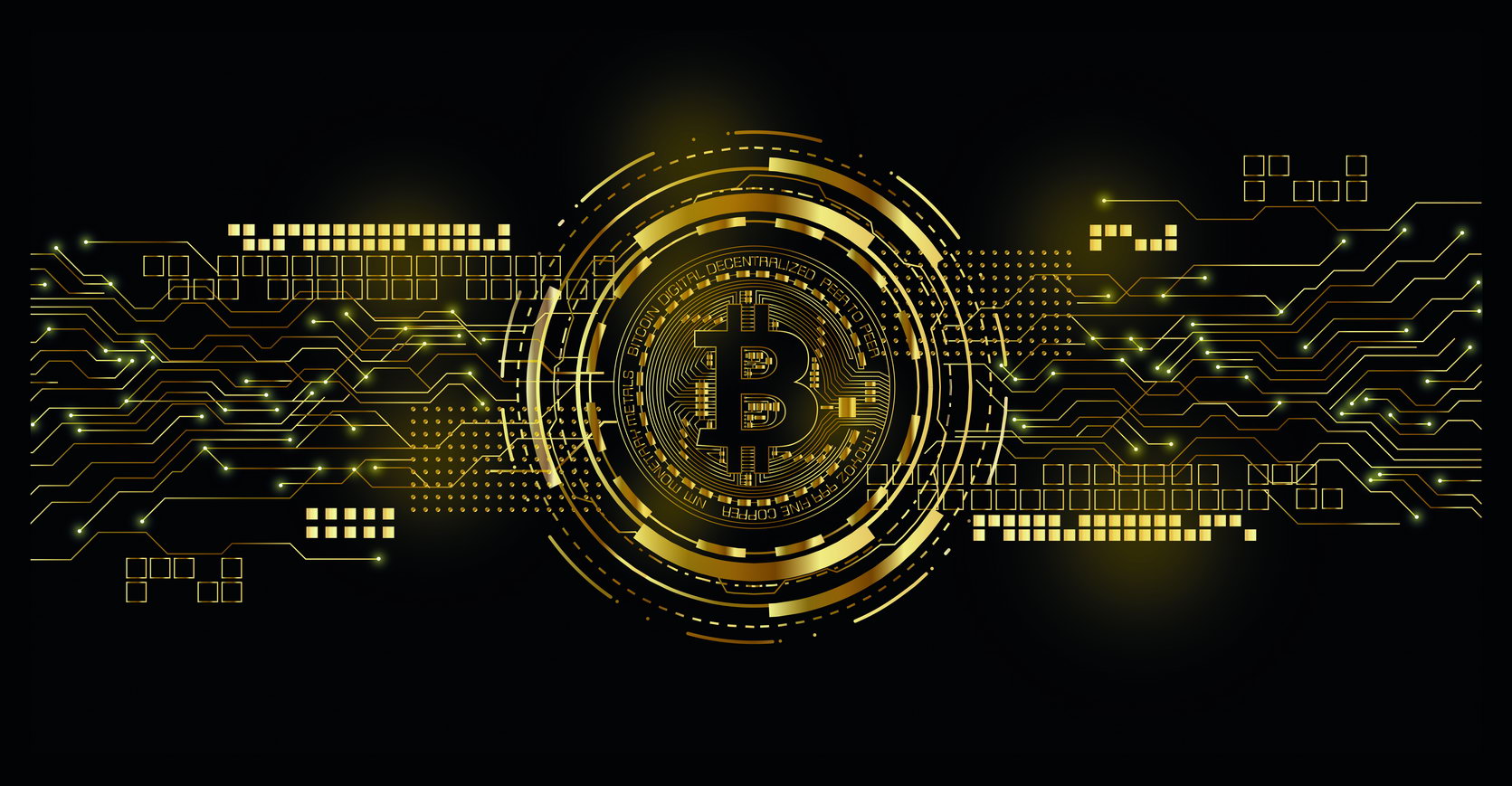 Bitcoin Digital Art Poster Cryptocurrency Blockchain Future Financial Revolution Modern Print - xonomax