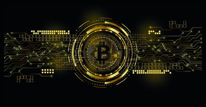 Bitcoin Digital Art Poster Cryptocurrency Blockchain Future Financial Revolution Modern Print - xonomax