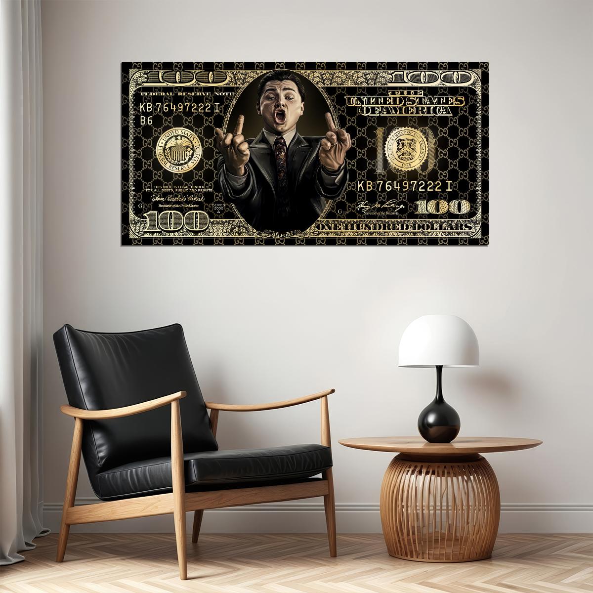Money Hand Gesture Pop Art Poster Graffiti Street Art Dollar Bill Business Modern Rich Print - xonomax