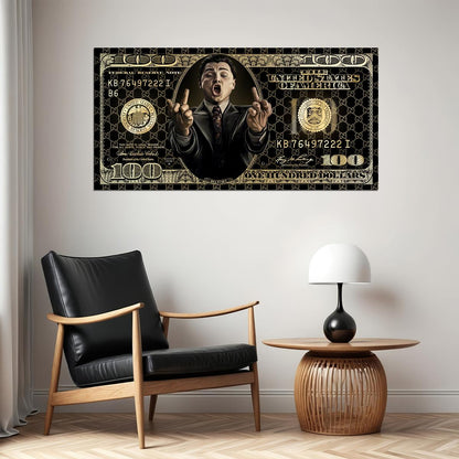 Money Hand Gesture Pop Art Poster Graffiti Street Art Dollar Bill Business Modern Rich Print - xonomax