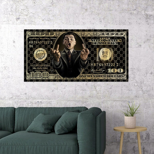 Money Hand Gesture Pop Art Poster Graffiti Street Art Dollar Bill Business Modern Rich Print - xonomax