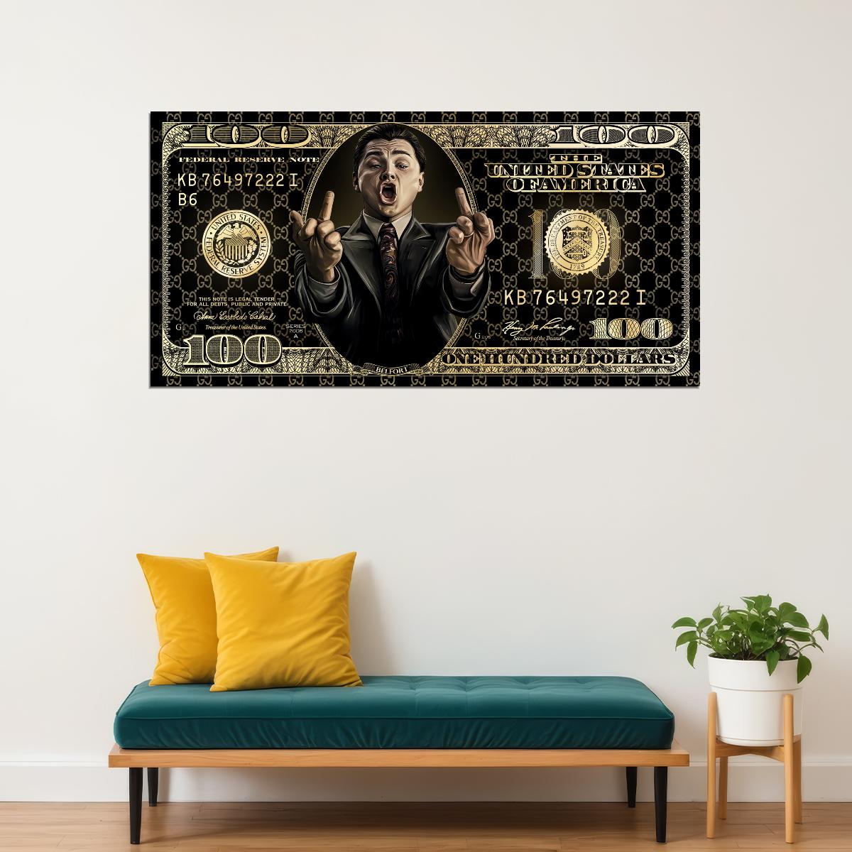 Money Hand Gesture Pop Art Poster Graffiti Street Art Dollar Bill Business Modern Rich Print - xonomax