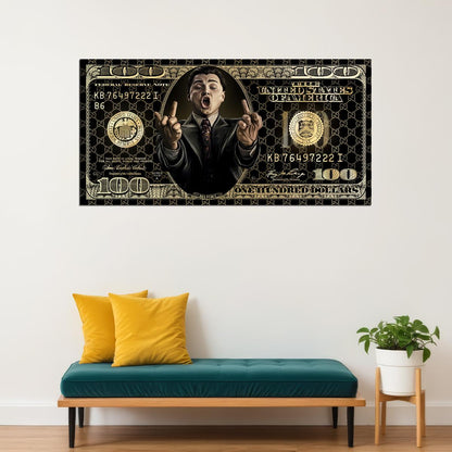 Money Hand Gesture Pop Art Poster Graffiti Street Art Dollar Bill Business Modern Rich Print - xonomax