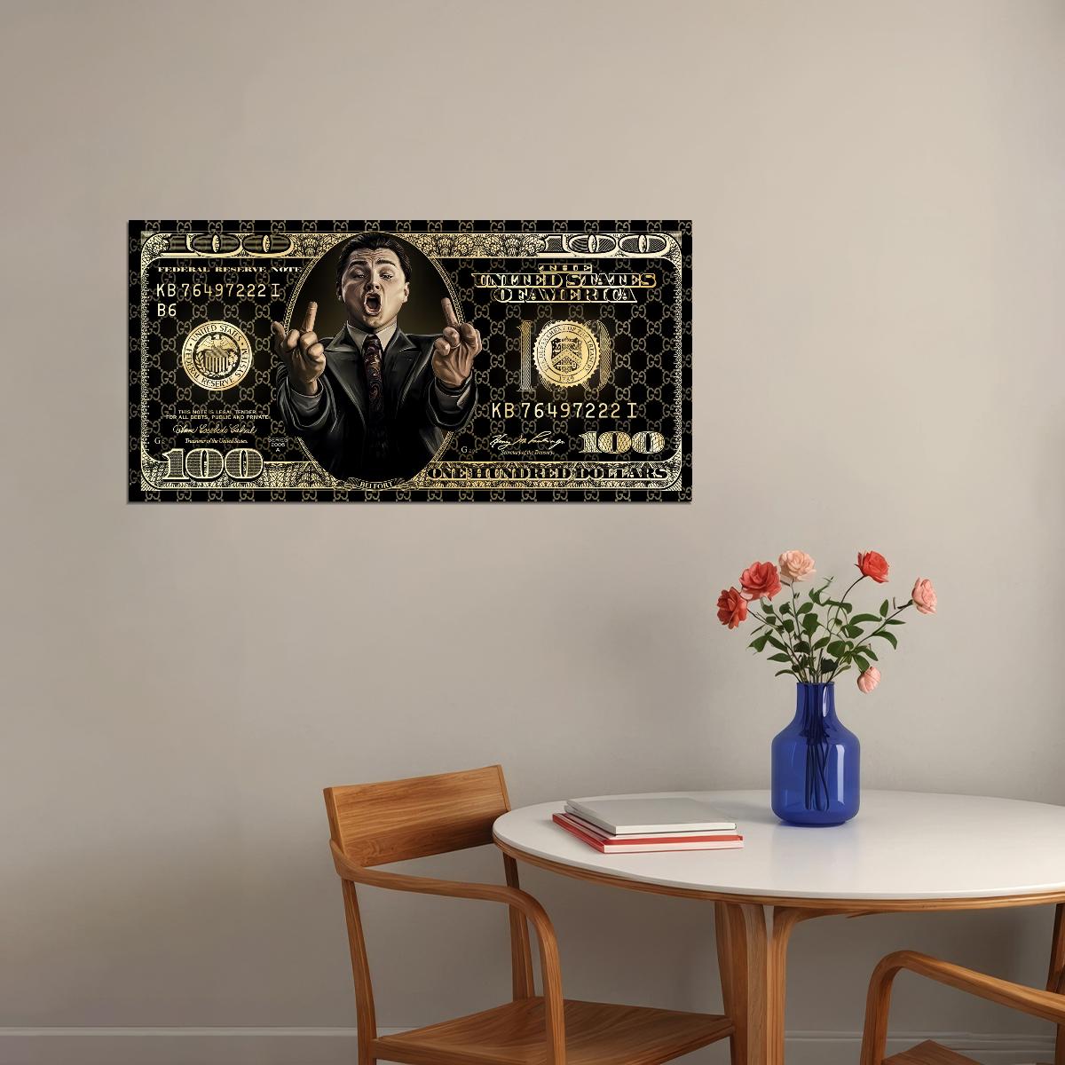 Money Hand Gesture Pop Art Poster Graffiti Street Art Dollar Bill Business Modern Rich Print - xonomax