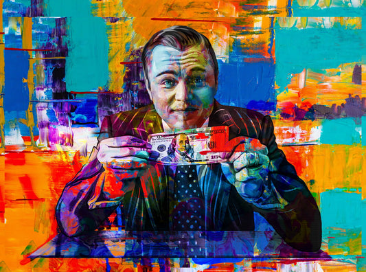 Businessman Colorful Glitch Pop Art Poster Graffiti Street Art Abstract Wealth Modern Print - xonomax