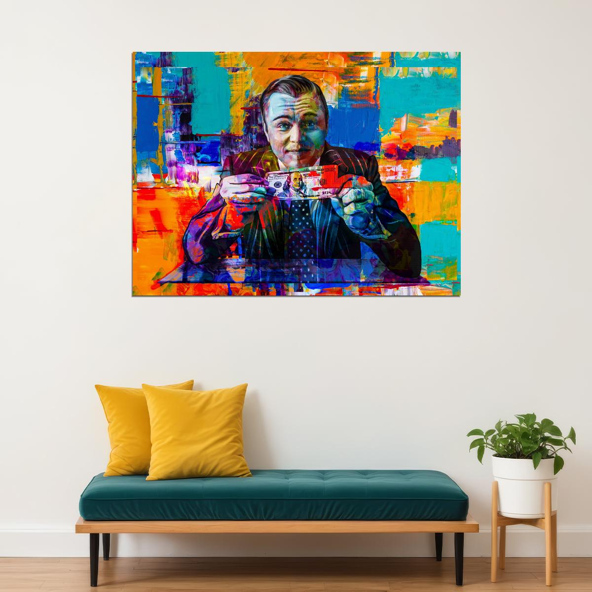 Businessman Colorful Glitch Pop Art Poster Graffiti Street Art Abstract Wealth Modern Print - xonomax