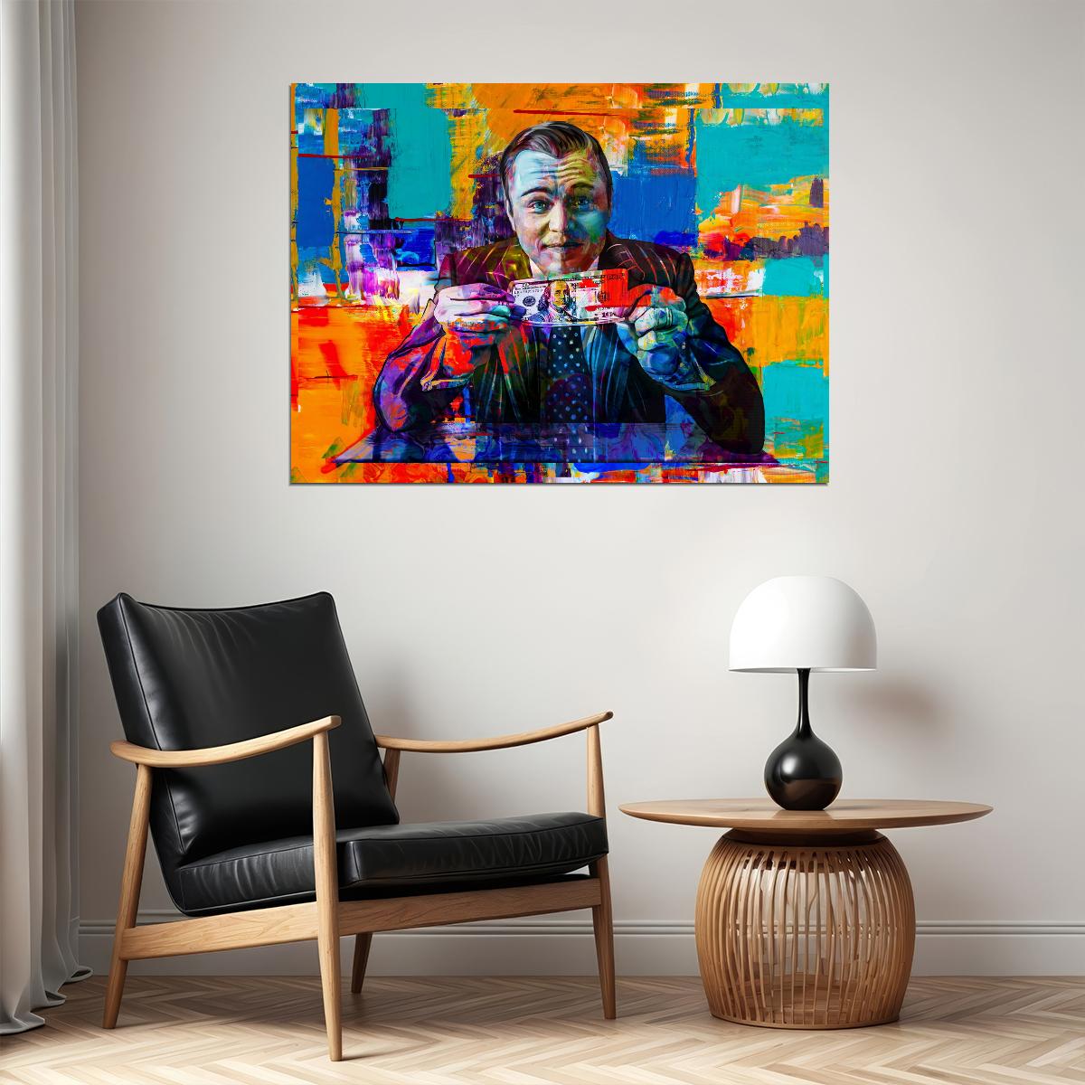 Businessman Colorful Glitch Pop Art Poster Graffiti Street Art Abstract Wealth Modern Print - xonomax