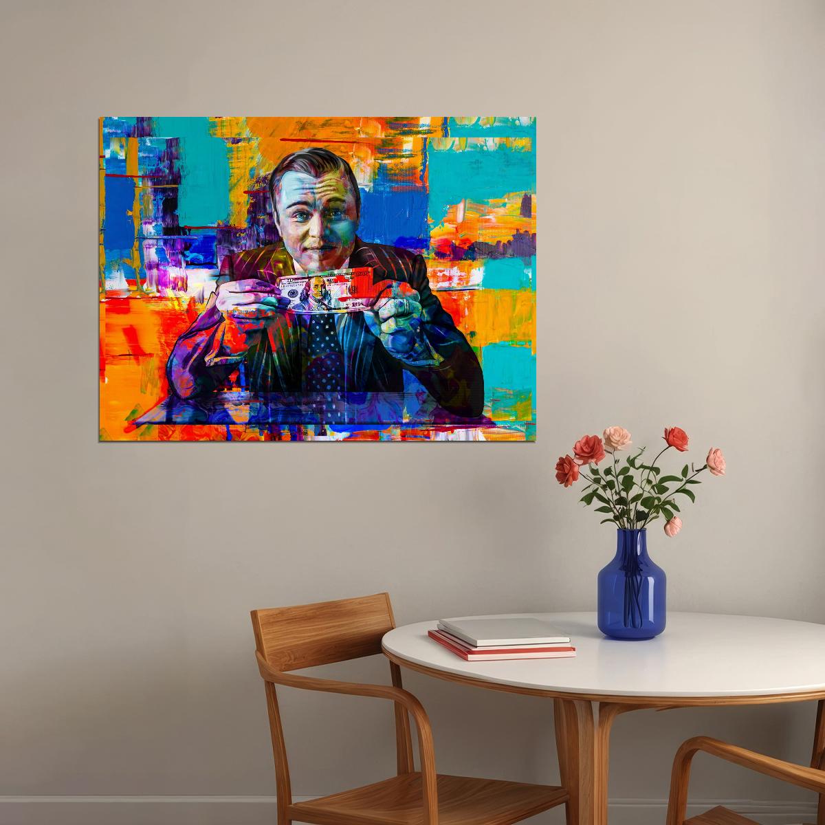 Businessman Colorful Glitch Pop Art Poster Graffiti Street Art Abstract Wealth Modern Print - xonomax