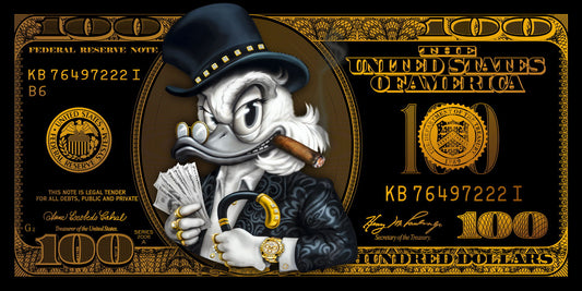 Scrooge McDuck Dollar Pop Art Poster Graffiti Street Art Rich Life Cartoon Modern Money Print