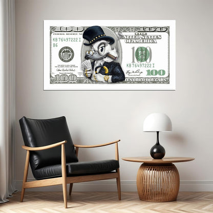 Scrooge McDuck Dollar Bill Pop Art Poster Graffiti Street Art Rich Cartoon Character Money Print