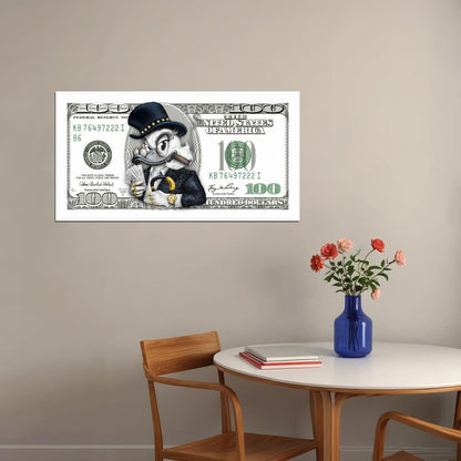 Scrooge McDuck Dollar Bill Pop Art Poster Graffiti Street Art Rich Cartoon Character Money Print
