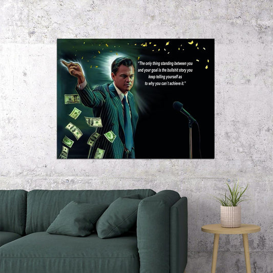 Motivational Money Speech Pop Art Poster Graffiti Street Art Financial Success Wolf of Wall Street Print - xonomax