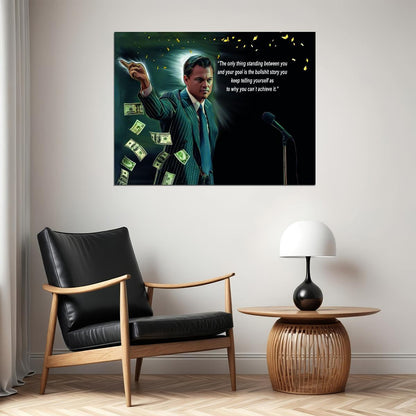 Motivational Money Speech Pop Art Poster Graffiti Street Art Financial Success Wolf of Wall Street Print - xonomax