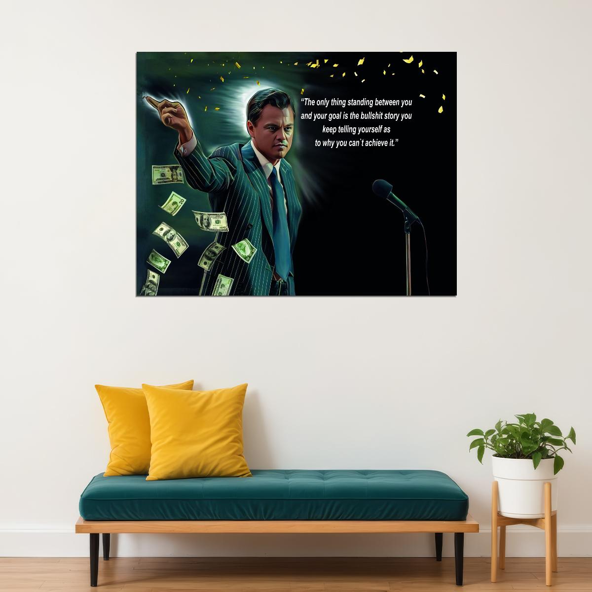 Motivational Money Speech Pop Art Poster Graffiti Street Art Financial Success Wolf of Wall Street Print - xonomax
