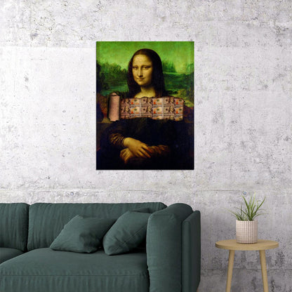 Mona Lisa Money Pop Art Poster Graffiti Street Art Famous Painting Wealth Artistic Twist Modern Print - xonomax