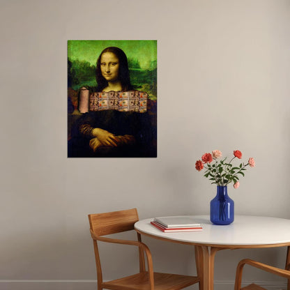 Mona Lisa Money Pop Art Poster Graffiti Street Art Famous Painting Wealth Artistic Twist Modern Print - xonomax