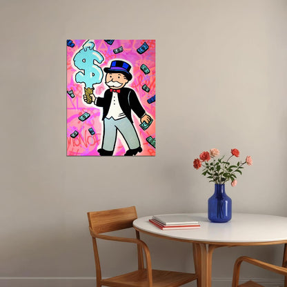 Monopoly Ice Cream Money Pop Art Poster Graffiti Street Art Rich Character Wealth Fun Modern Print - xonomax