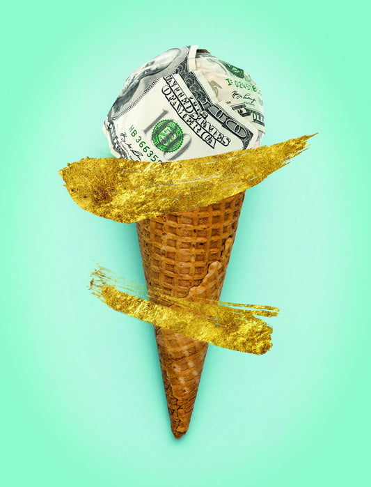 Money Ice Cream Pop Art Poster Graffiti Street Art Dollar Cone Wealth Artistic Modern Print - xonomax
