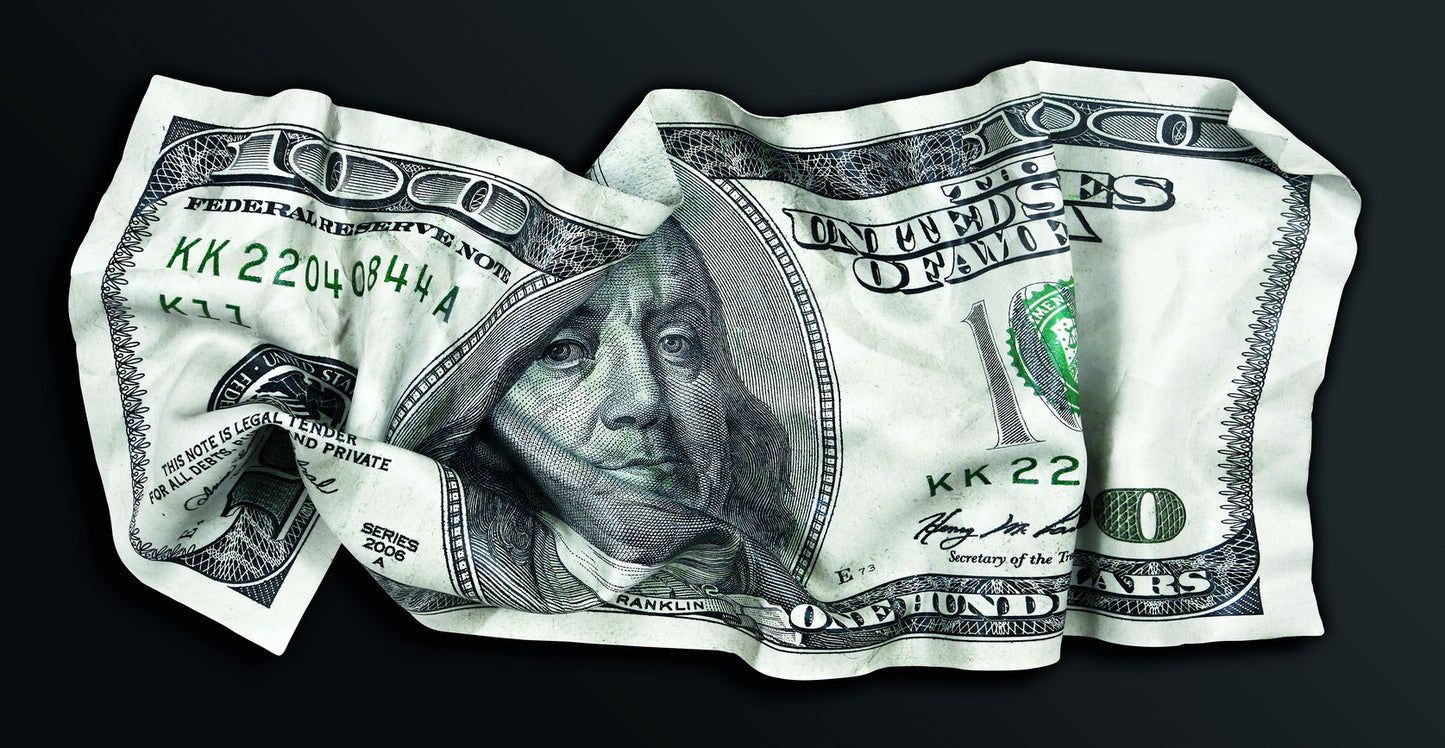 Folded Dollar Bill Pop Art Poster Graffiti Street Art Crumpled Money Artistic Financial Print - xonomax