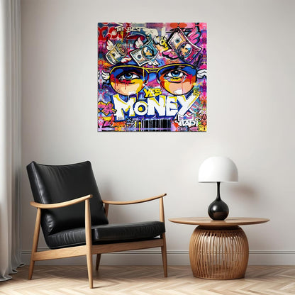 Yes Money Pop Art Poster Graffiti Street Art Colorful Wealth Success Eyes Artistic Modern Print