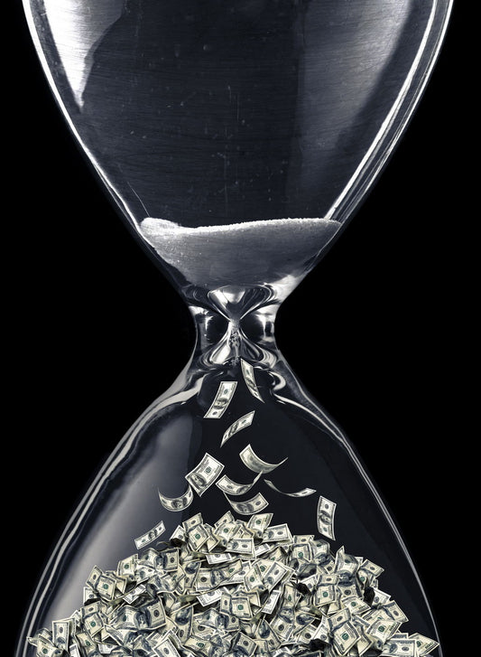 Diamonds in Hourglass Pop Art Poster Graffiti Street Art Wealth Time Is Money Artistic Modern Print - xonomax