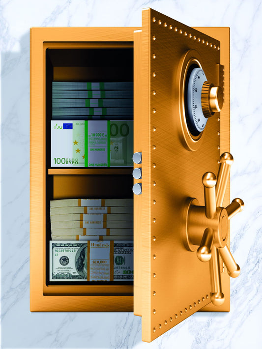 Golden Safe Full of Cash Pop Art Poster Graffiti Street Art Wealth Money Security Artistic Print - xonomax