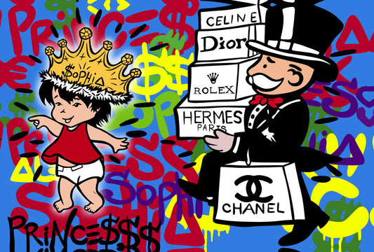 Luxury Shopping Cartoon Pop Art Poster Graffiti Rich Lifestyle Hermes Chanel Dior Artistic Print - xonomax
