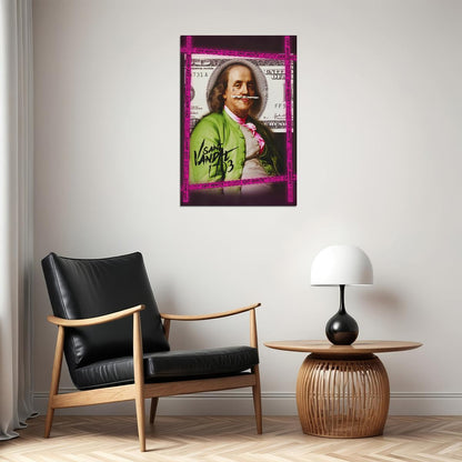 Benjamin Franklin Pop Art Poster Graffiti Rich Artistic Vandal Hustle Modern Wealth Print - xonomax