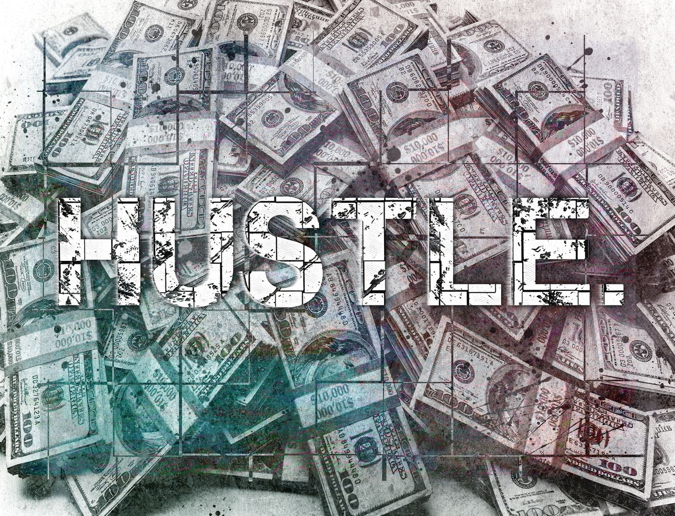 Hustle Money Pop Art Poster Graffiti Rich Lifestyle Cash Motivation Street Art Artistic Print - xonomax