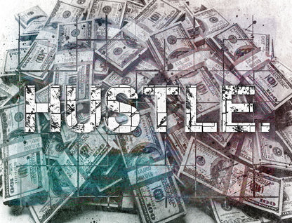Hustle Money Pop Art Poster Graffiti Rich Lifestyle Cash Motivation Street Art Artistic Print - xonomax