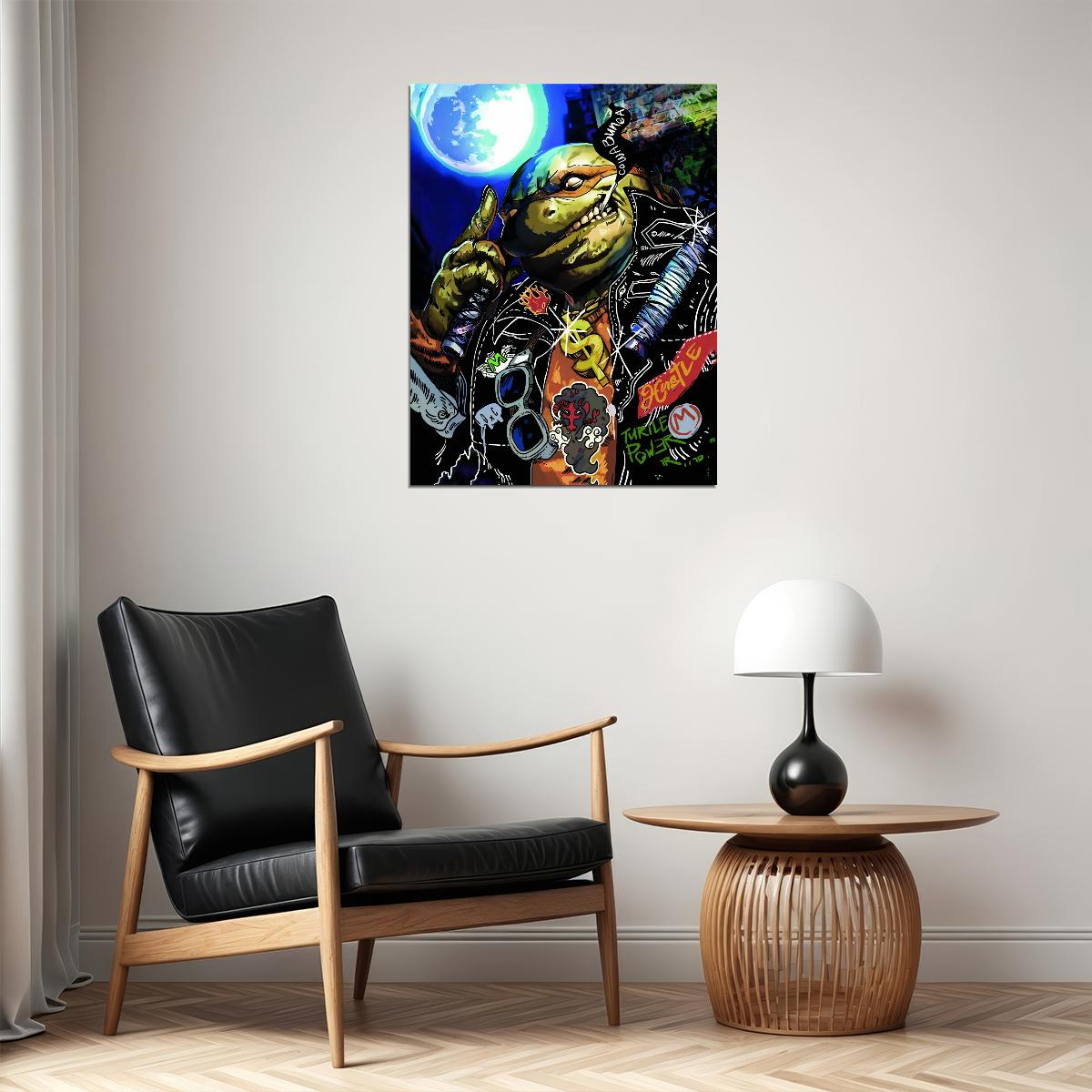 Teenage Mutant Ninja Turtles Movie Poster Michelangelo Street Style Art Print