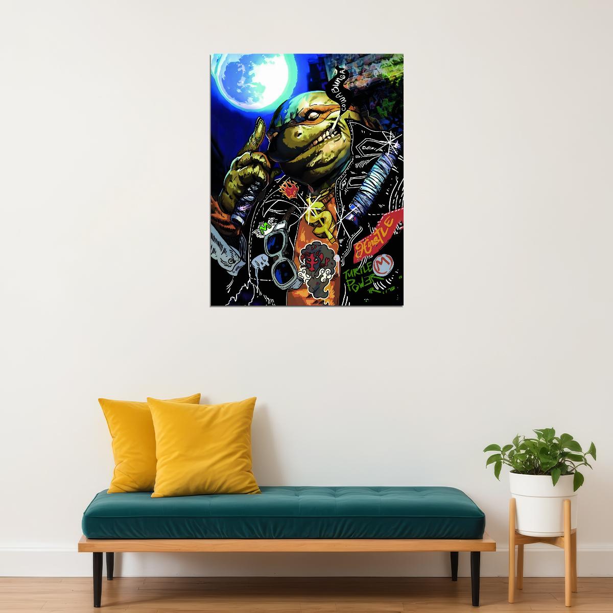 Teenage Mutant Ninja Turtles Movie Poster Michelangelo Street Style Art Print