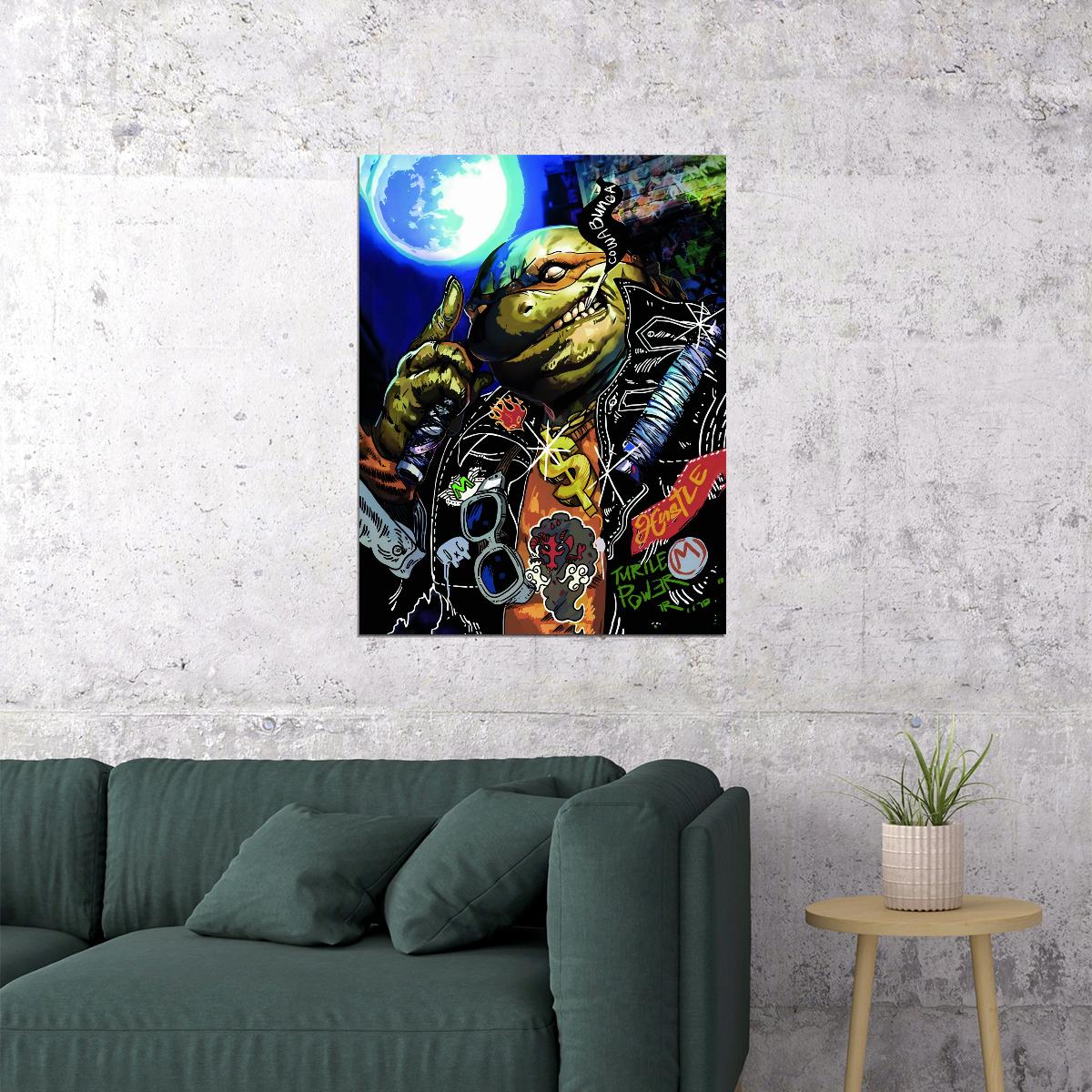 Teenage Mutant Ninja Turtles Movie Poster Michelangelo Street Style Art Print